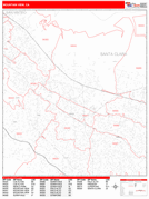 Mountain View Digital Map Red Line Style